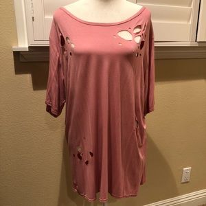 Cut up oversized shirt